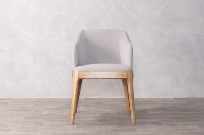 calais carver chair light grey front view